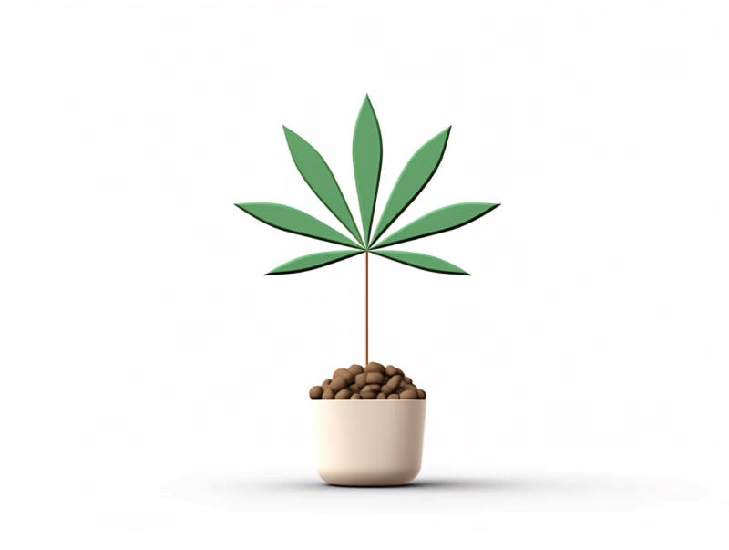 Eine minimalistische, geometrische Darstellung eines wachsenden Cannabispflanzensprösslings. Es steht für das Gründen eines neuen Aufstrebenden Clubs in Bottrop.