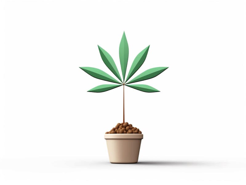 Eine minimalistische, geometrische Darstellung eines wachsenden Cannabispflanzensprösslings. Es steht für das Gründen eines neuen Aufstrebenden Clubs in Brandenburg an der Havel.