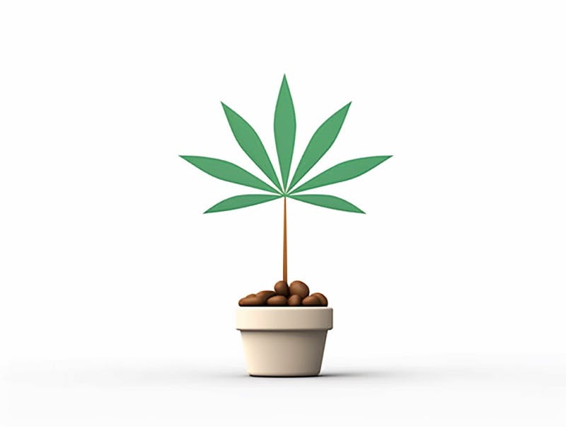 Eine minimalistische, geometrische Darstellung eines wachsenden Cannabispflanzensprösslings. Es steht für das Gründen eines neuen Aufstrebenden Clubs in Bremerhaven.