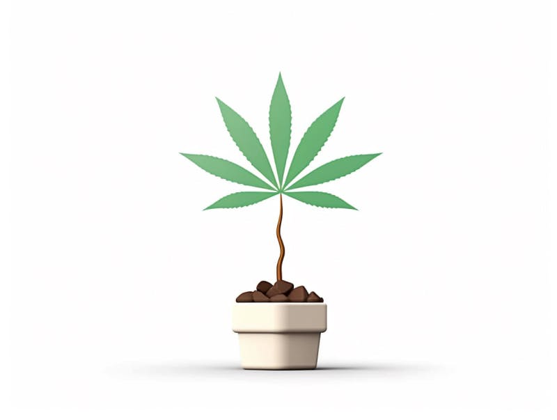 Eine minimalistische, geometrische Darstellung eines wachsenden Cannabispflanzensprösslings. Es steht für das Gründen eines neuen Aufstrebenden Clubs in Dortmund.