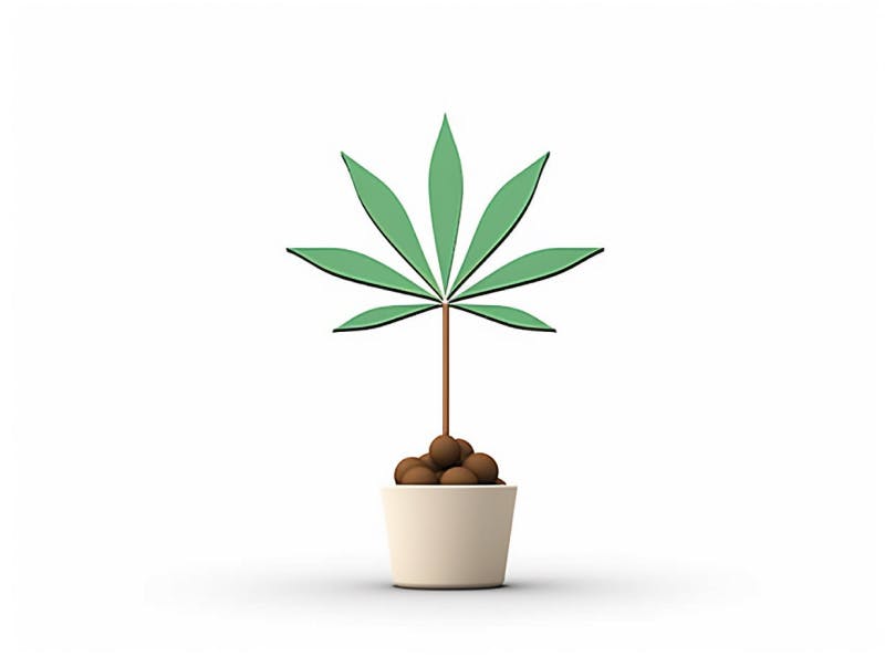 Eine minimalistische, geometrische Darstellung eines wachsenden Cannabispflanzensprösslings. Es steht für das Gründen eines neuen Aufstrebenden Clubs in Göttingen.