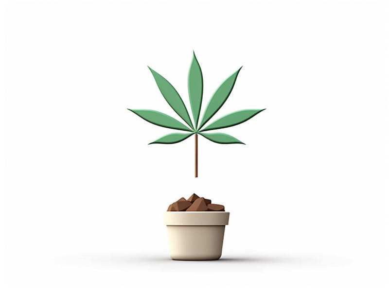 Eine minimalistische, geometrische Darstellung eines wachsenden Cannabispflanzensprösslings. Es steht für das Gründen eines neuen Aufstrebenden Clubs in Hagen.