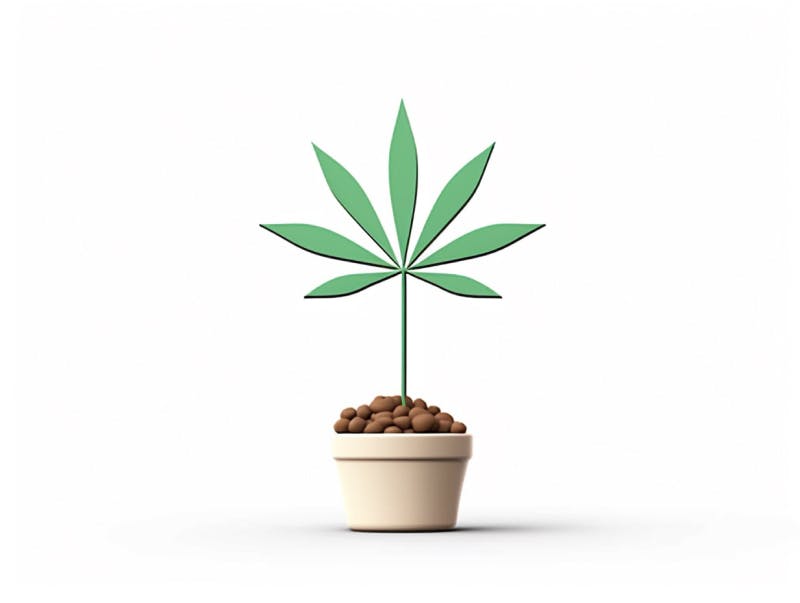 Eine minimalistische, geometrische Darstellung eines wachsenden Cannabispflanzensprösslings. Es steht für das Gründen eines neuen Aufstrebenden Clubs in Hamburg.