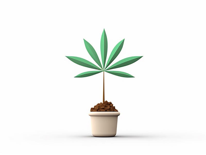 Eine minimalistische, geometrische Darstellung eines wachsenden Cannabispflanzensprösslings. Es steht für das Gründen eines neuen Aufstrebenden Clubs in Hannover.