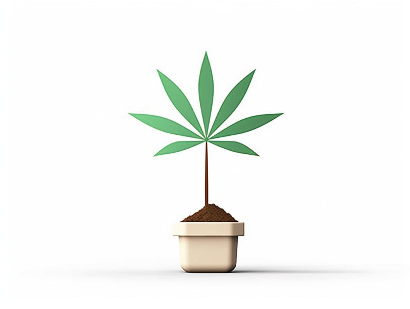 Eine minimalistische, geometrische Darstellung eines wachsenden Cannabispflanzensprösslings. Es steht für das Gründen eines neuen Aufstrebenden Clubs in Kassel.