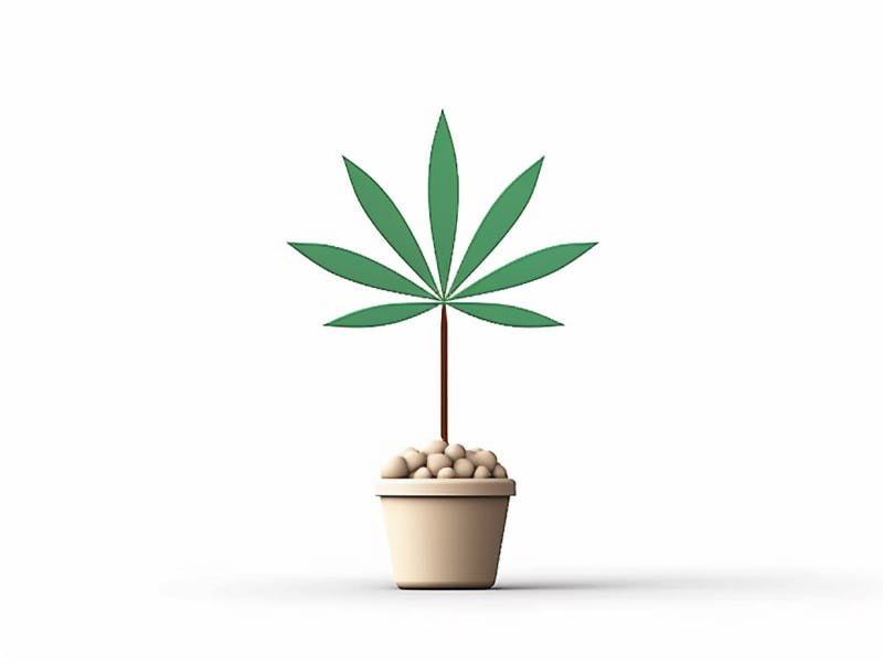Eine minimalistische, geometrische Darstellung eines wachsenden Cannabispflanzensprösslings. Es steht für das Gründen eines neuen Aufstrebenden Clubs in Kempten (Allgäu).