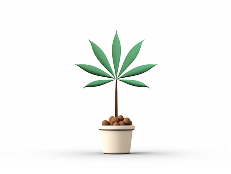 Eine minimalistische, geometrische Darstellung eines wachsenden Cannabispflanzensprösslings. Es steht für das Gründen eines neuen Aufstrebenden Clubs in Leipzig.