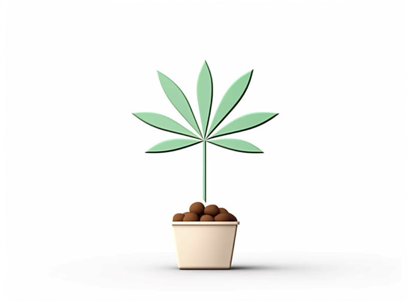 Eine minimalistische, geometrische Darstellung eines wachsenden Cannabispflanzensprösslings. Es steht für das Gründen eines neuen Aufstrebenden Clubs in Leverkusen.
