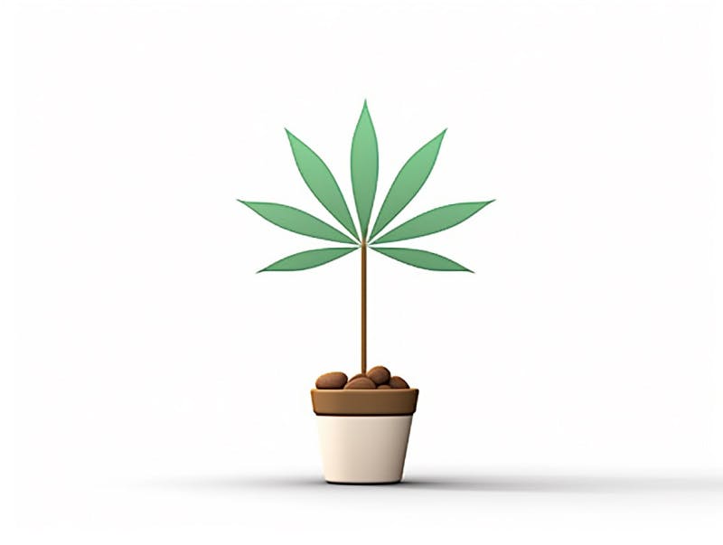 Eine minimalistische, geometrische Darstellung eines wachsenden Cannabispflanzensprösslings. Es steht für das Gründen eines neuen Aufstrebenden Clubs in Münster.