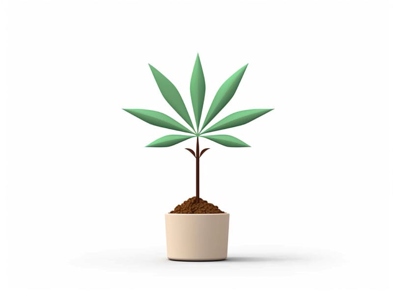 Eine minimalistische, geometrische Darstellung eines wachsenden Cannabispflanzensprösslings. Es steht für das Gründen eines neuen Aufstrebenden Clubs in Mannheim.
