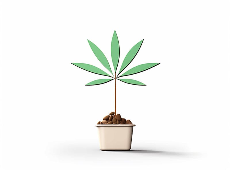 Eine minimalistische, geometrische Darstellung eines wachsenden Cannabispflanzensprösslings. Es steht für das Gründen eines neuen Aufstrebenden Clubs in Marl.