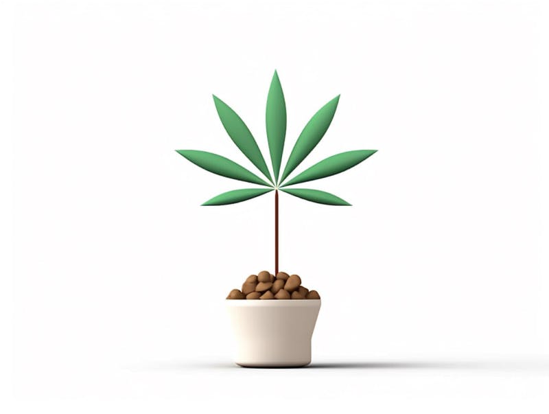 Eine minimalistische, geometrische Darstellung eines wachsenden Cannabispflanzensprösslings. Es steht für das Gründen eines neuen Aufstrebenden Clubs in Oldenburg.