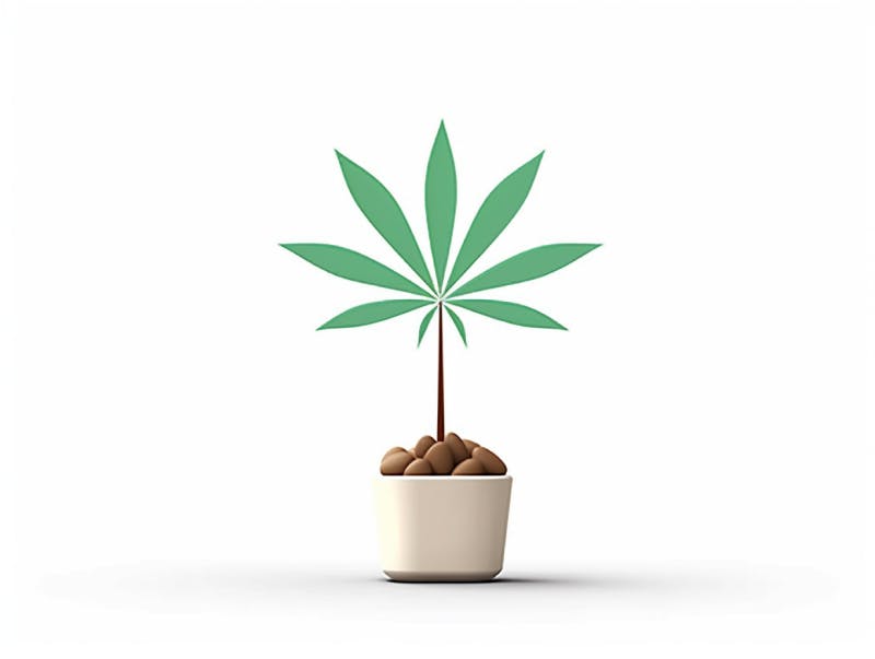 Eine minimalistische, geometrische Darstellung eines wachsenden Cannabispflanzensprösslings. Es steht für das Gründen eines neuen Aufstrebenden Clubs in Wiesbaden.
